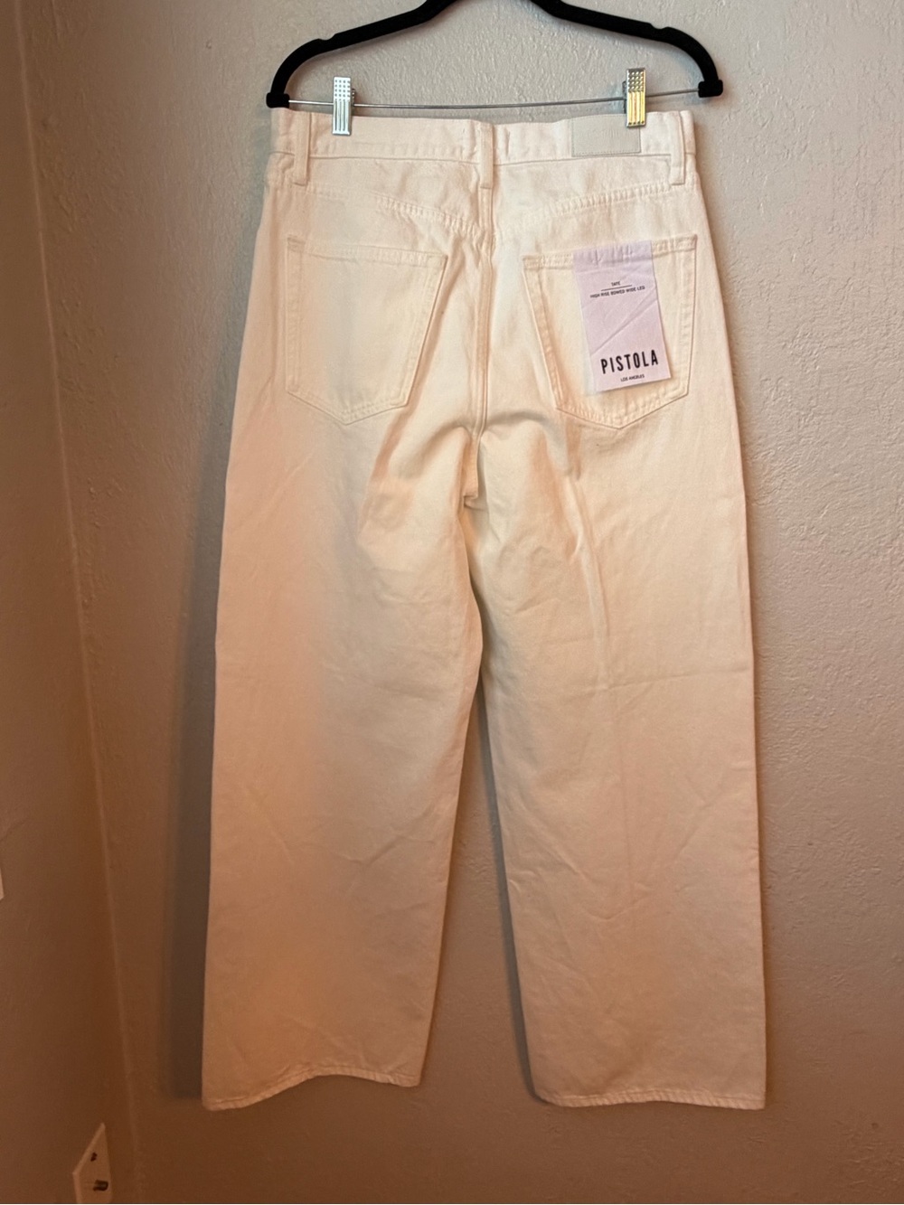 185~ Pistola Tate Wide-Leg White Jeans with Button Fly NWT - Picture 10 of 13